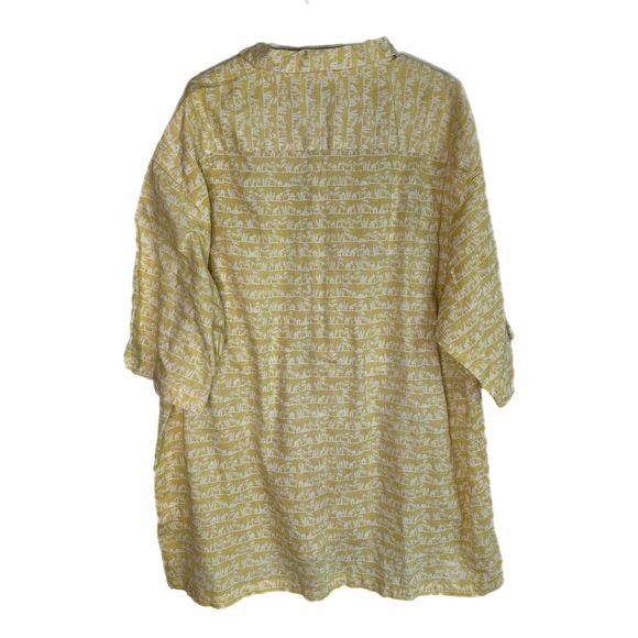 Columbia Men's Yellow Button down Shirt with White Designs, XL, Pre-owned - Picture 3 of 6